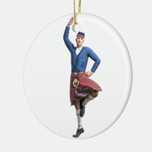 Schottischer Tänzer mit rechter Hand oben Keramikornament (Links)