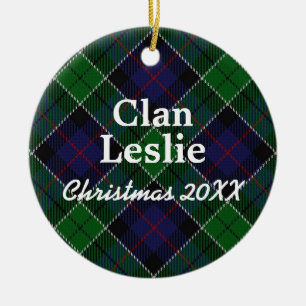 Schottischer Tartan des Clans Leslie Keramikornament