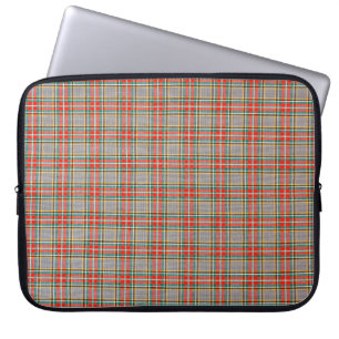 Schottischer Tartan-Hintergrund - kariertes Webdes Laptopschutzhülle