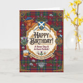 Schottischer Tartan Humor Geburtstag Karte (Gelbe Blume)