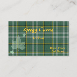 Schottischer Tartan-karierte Geschäfts-Karte Visitenkarte