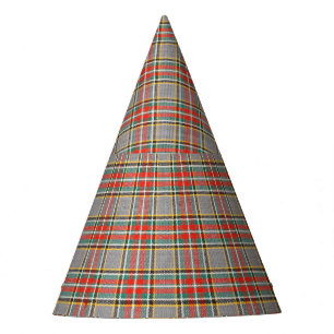 Schottischer Tartan: rot-grün-gelbes Muster. Partyhütchen