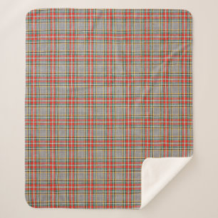 Schottischer Tartan: rot-grün-gelbes Muster. Sherpadecke