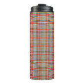 Schottischer Tartan: rot-grün-gelbes Muster. Thermosbecher (Vorderseite)