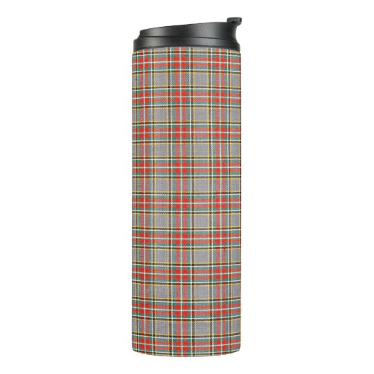 Schottischer Tartan: rot-grün-gelbes Muster. Thermosbecher (Nach links gedreht)
