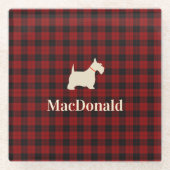 Schottischer Tartan Scotty | personalisiert Glasuntersetzer (Vorderseite)
