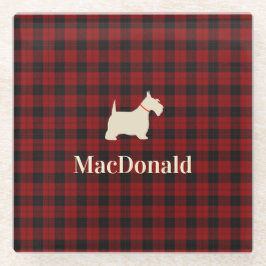Schottischer Tartan Scotty | personalisiert Glasuntersetzer