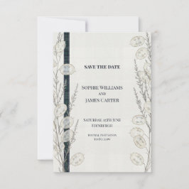 Schottischer Tartan- und Lunaria-Hochzeit Save-the Save The Date