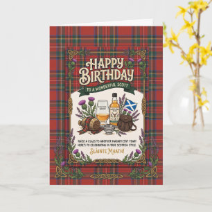 Schottischer Tartan Whisky Geburtstag Karte