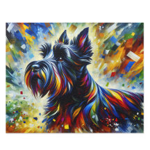 Schottischer Terrier Acryl-Kunst: Schwarzer Scotti