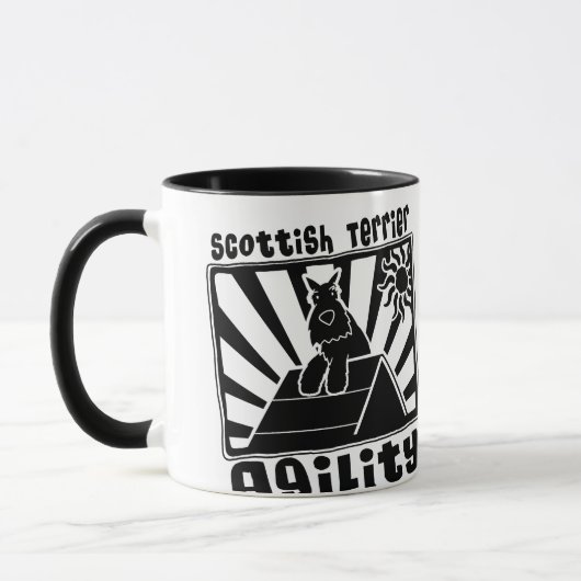 Schottischer Terrier-Agility Ein-Rahmen Tasse (Links)