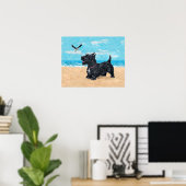 Schottischer Terrier am Strand Poster (Heimbüro)