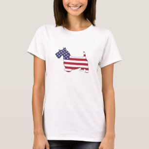 Schottischer Terrier - "amerikanische Flagge " T-Shirt