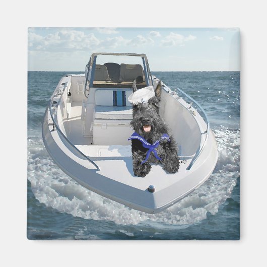 Schottischer Terrier auf dem Boot Magnet (Vorne)