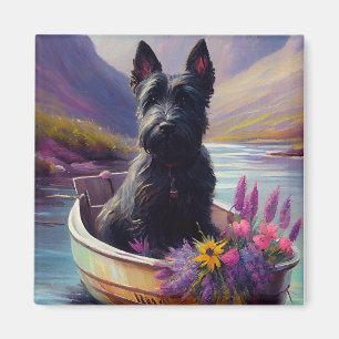 Schottischer Terrier auf einem Paddel: Ein landsch Magnet