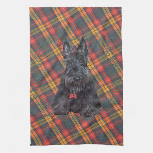Schottischer Terrier auf Tartan Geschirrtuch