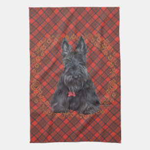 Schottischer Terrier auf Tartan Geschirrtuch