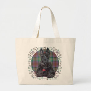 Schottischer Terrier auf Tartan Jumbo Stoffbeutel
