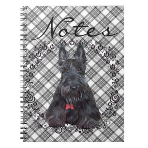 Schottischer Terrier auf Tartan Notizblock