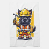 Schottischer Terrier Bauarbeiter Geschirrtuch (Vertikal)