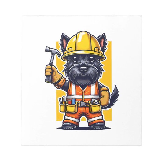 Schottischer Terrier Bauarbeiter Notizblock (Vorderseite)