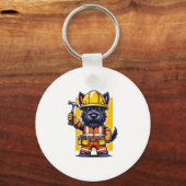 Schottischer Terrier Bauarbeiter Schlüsselanhänger (Vorderseite)