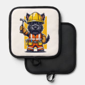 Schottischer Terrier Bauarbeiter Topflappen (Vorderseite/Rückseite)