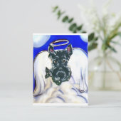 Schottischer Terrier Engel Postkarte (Stehend Vorderseite)
