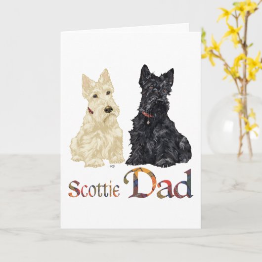 Schottischer Terrier Father's Day Karte (Gelbe Blume)
