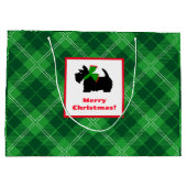 Schottischer Terrier froh Weihnachten kariert Große Geschenktüte (Rückseite)