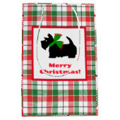 Schottischer Terrier froh Weihnachten kariert Mittlere Geschenktüte (Vorderseite)