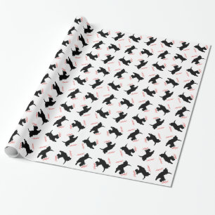 Schottischer Terrier Frohe Feiertage Geschenkpapier
