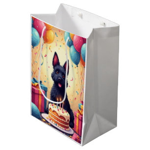 Schottischer Terrier-Geburtstagsfeier Mittlere Geschenktüte