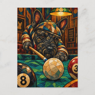 Schottischer Terrier, geometrisches Mosaik Postkarte