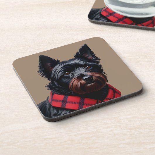 Schottischer Terrier Getränkeuntersetzer (Linke Seite)