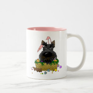 Schottischer Terrier-glückliche Ostern-Tasse Zweifarbige Tasse