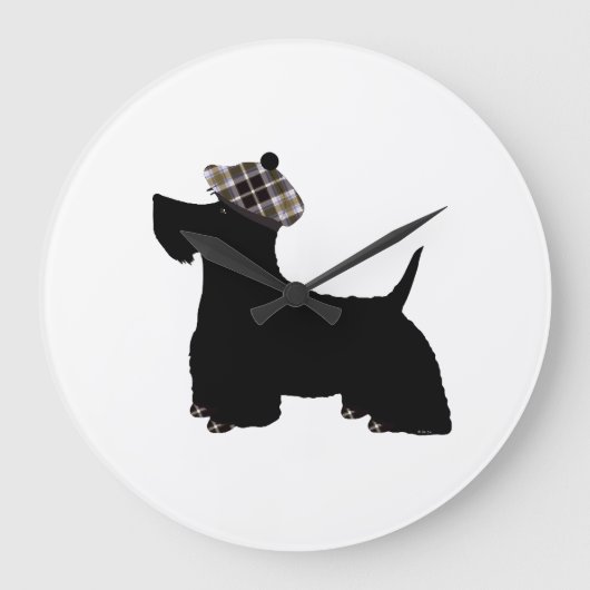 Schottischer Terrier Große Wanduhr (Vorderseite)