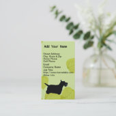 Schottischer Terrier-Grün-Blätter-Entwurf Visitenkarte (Stehend Vorderseite)