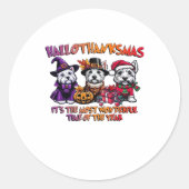 Schottischer Terrier Halloween Erntedankfest Weihn Runder Aufkleber (Vorderseite)