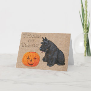 Schottischer Terrier Halloween-Grußkarte Karte