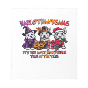 Schottischer Terrier Halloween Thanksgiving Christ Notizblock