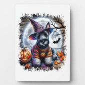 Schottischer Terrier Hund Halloween Fotoplatte (Vorderseite)
