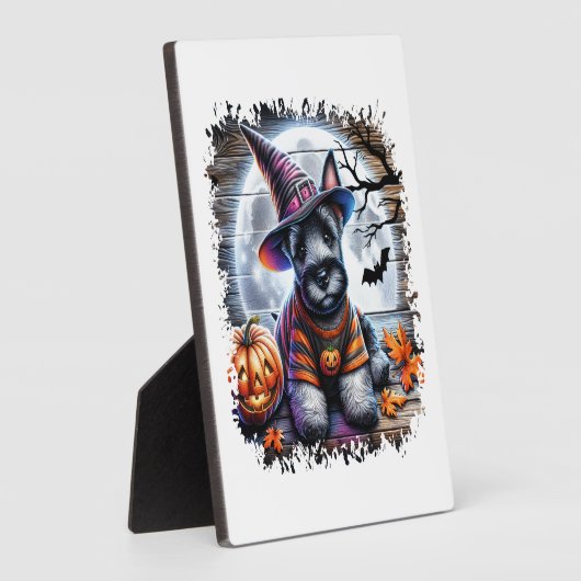 Schottischer Terrier Hund Halloween Fotoplatte (Seite)