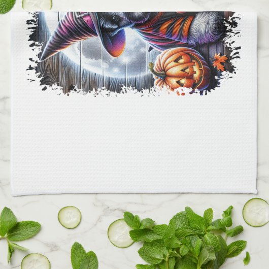 Schottischer Terrier Hund Halloween Geschirrtuch (Gefaltet)