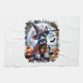 Schottischer Terrier Hund Halloween Geschirrtuch (Horizontal)