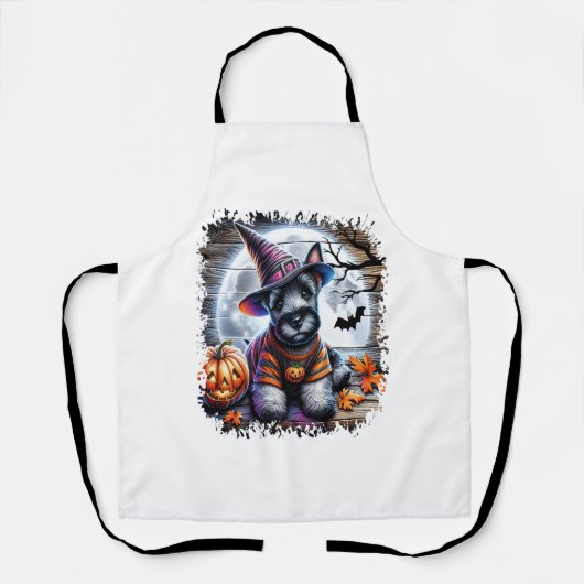 Schottischer Terrier Hund Halloween Schürze (Vorderseite)