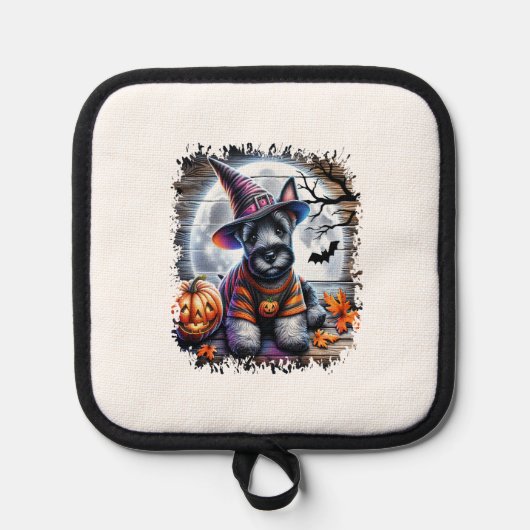 Schottischer Terrier Hund Halloween Topflappen (Vorderseite)