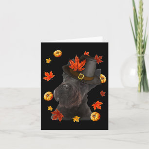 Schottischer Terrier Hund Pilgerhut Herbst Glückli Karte