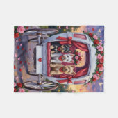 Schottischer Terrier Hund Valentinstag Fleecedecke (Vorderseite (Horizontal))