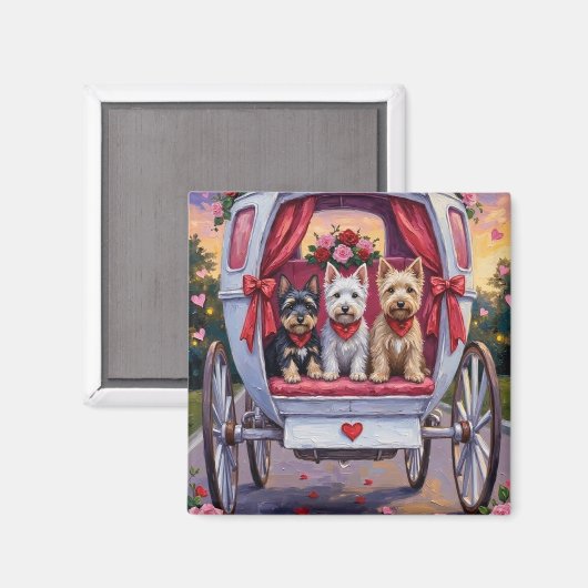 Schottischer Terrier Hund Valentinstag  Magnet (Vorderseite/Rückseite)